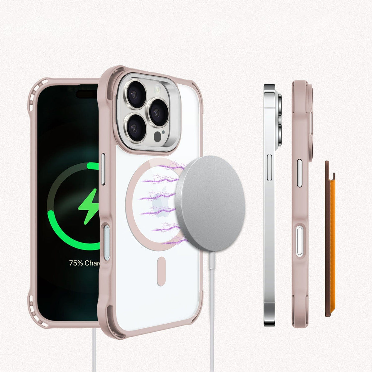 iPhone 16 Pro Clear Kickstand Case - Anti-Slip, Rugged, MagSafe | Venture Series