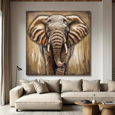 Elephant Silhouette in 3D Wall Art