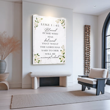 Luke 1:45 — Blessed She Who Believed II Wall Art
