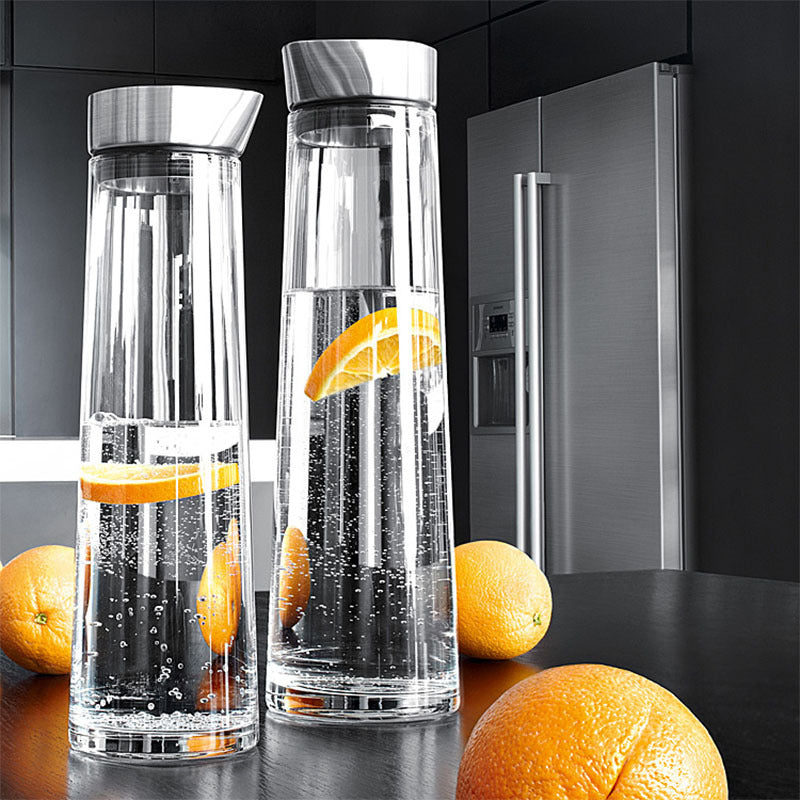 Thick Glass Juice Pitcher with Lid and Leak-Proof Design