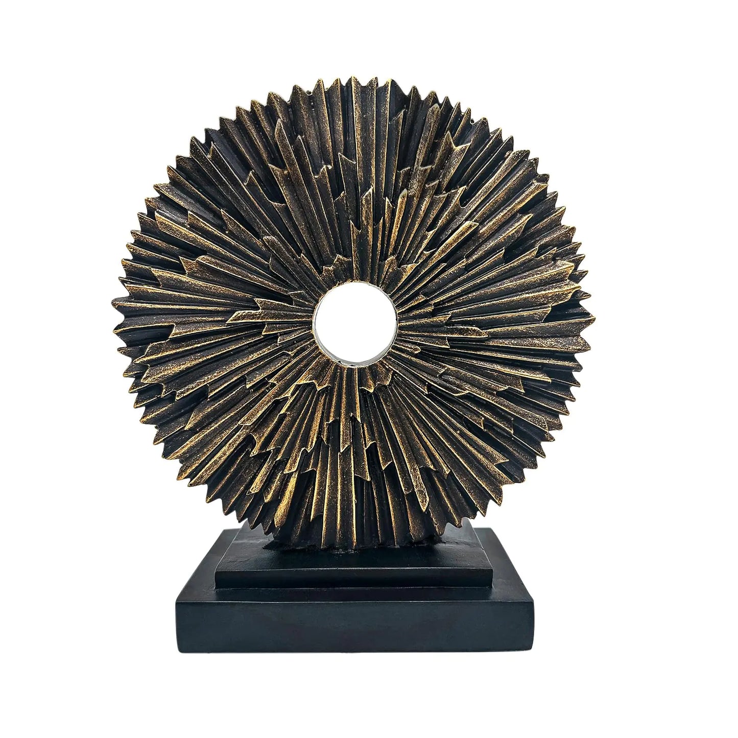aboxoo Black Abstract StauteModern Decorative Home DecorOffice Desk Sculpture for MenCreative Round Line Ornament for BookshelfBedroomDesktopDining Table