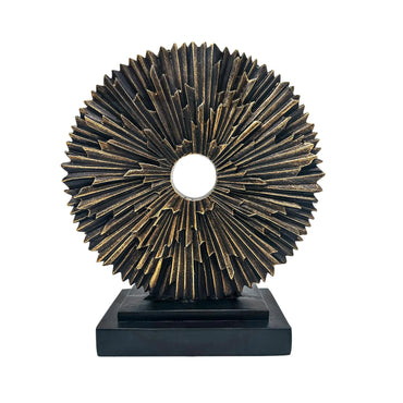 aboxoo Black Abstract StauteModern Decorative Home DecorOffice Desk Sculpture for MenCreative Round Line Ornament for BookshelfBedroomDesktopDining Table