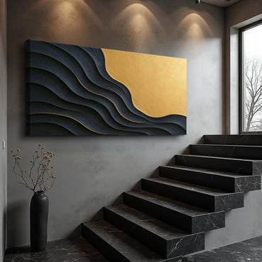 Form No. XII — Black & Gold Wall Art
