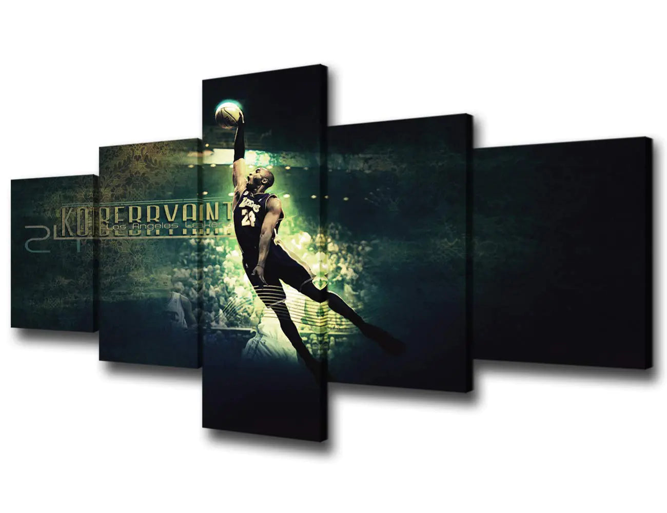 Kobe Bryant Lakers Dunk Artwork Multi-Panel Canvas