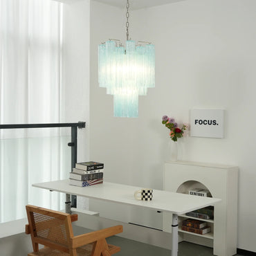 Azzurro Vetro Tube Chandelier