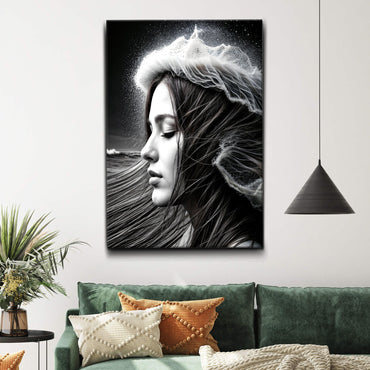 Serenity in Black & White – Woman Study Wall Art