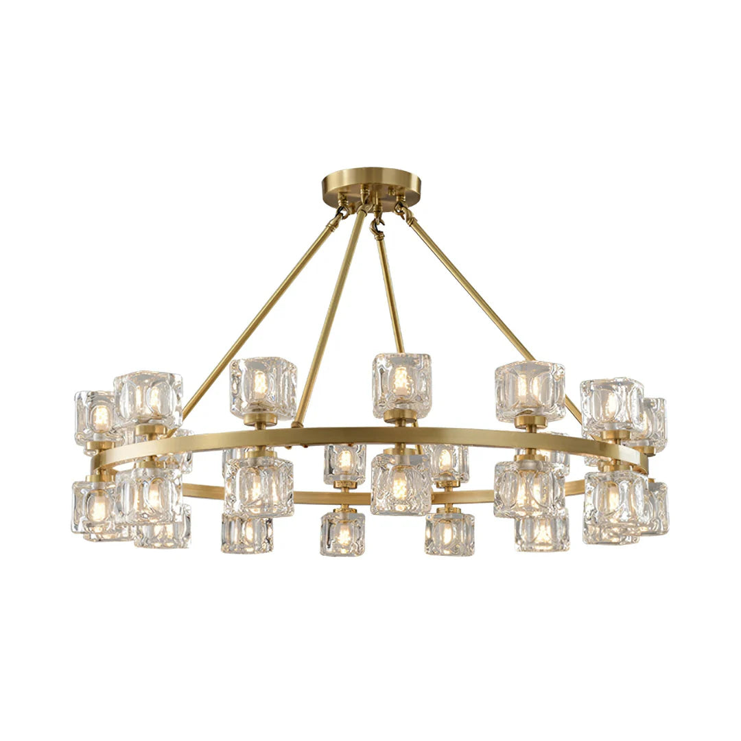 Golden Prism Crystal Chandelier