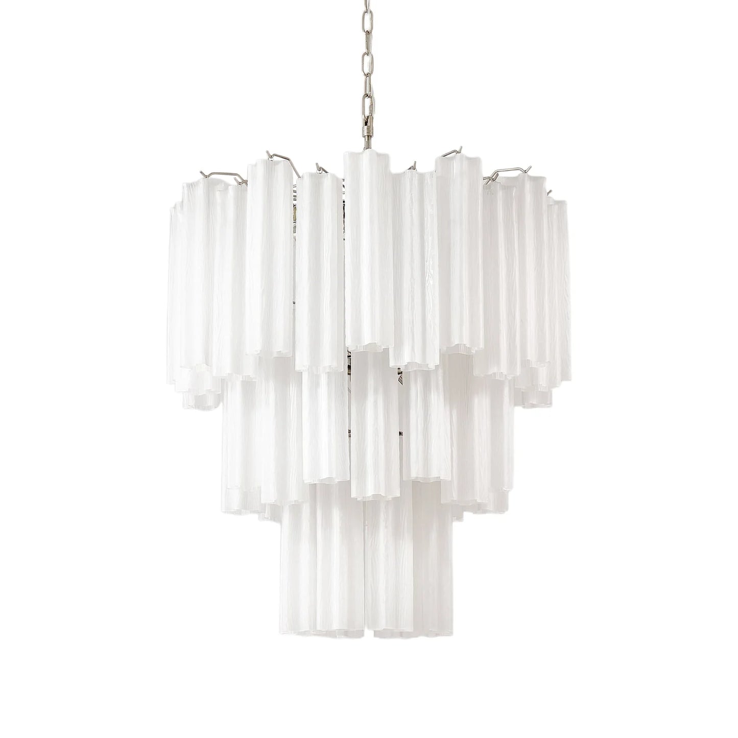 Grand Murano White Tube‑Glass Chandelier