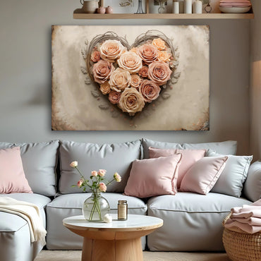 Modern Floral Heart Silhouette III Wall Art