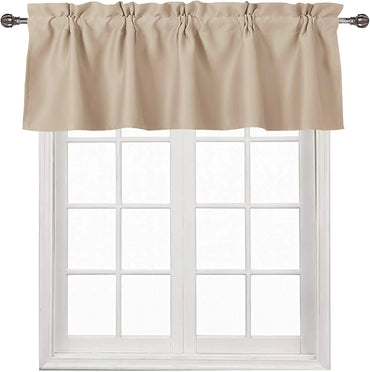 DWCN Bean Green Valance for Kitchen Window Solid Rod Pocket Blackout Valance Curtains 52x14 inch Long 1 Panel