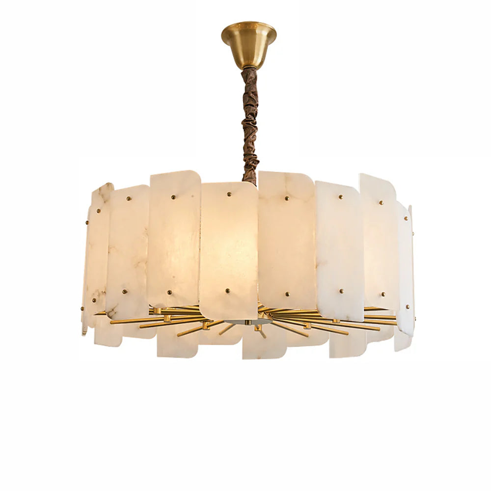 Contemporary Alabaster Round Pendant