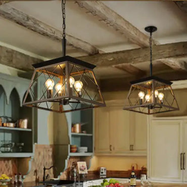 Rustic 4-Light Farmhouse Chandelier