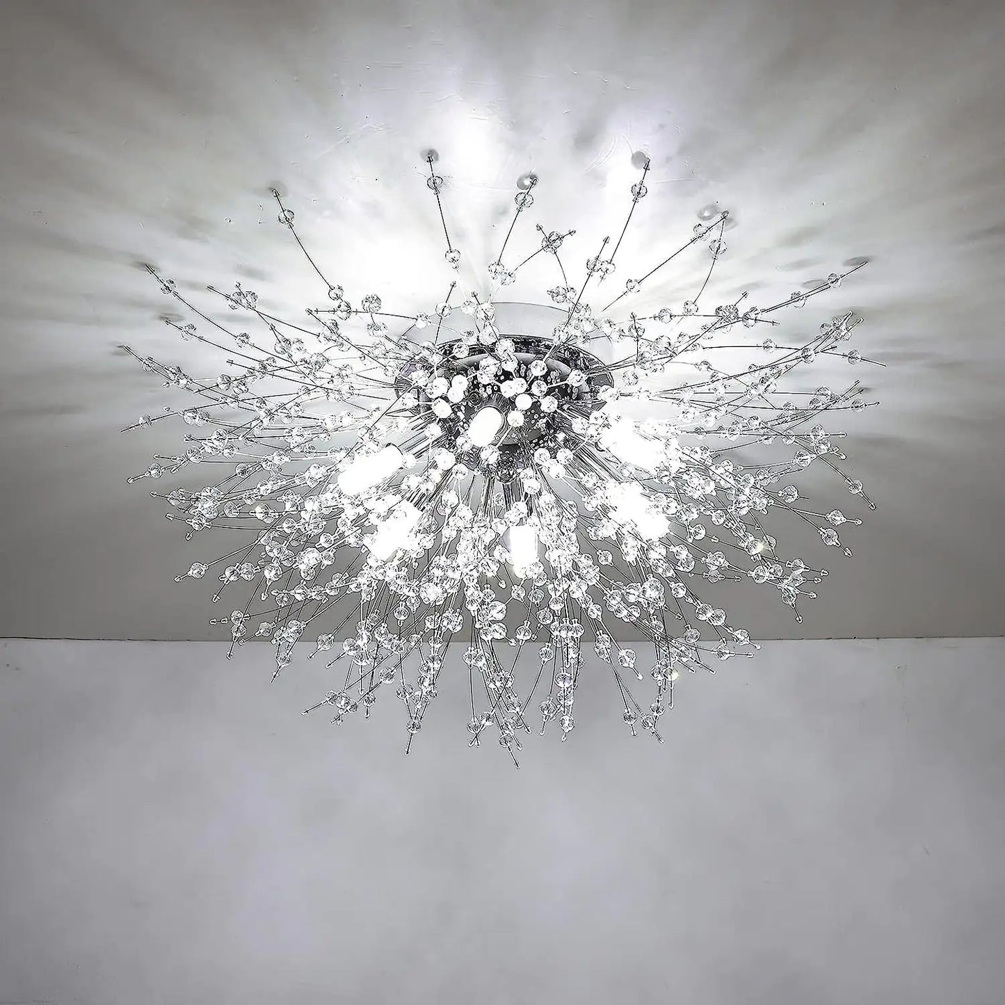 Silver Crystal Recessed Chandelier