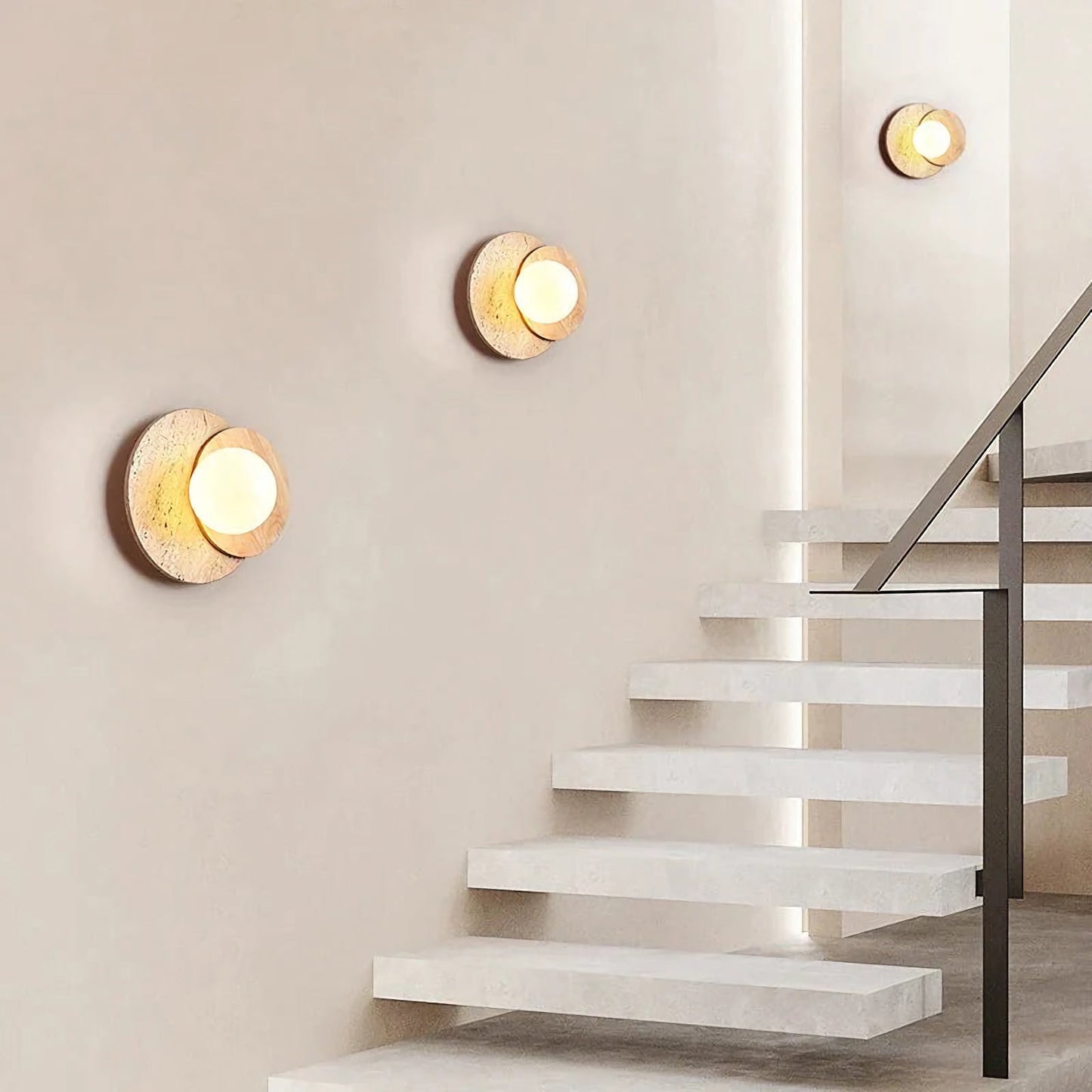 Travertine Sculpted Wall Lamp