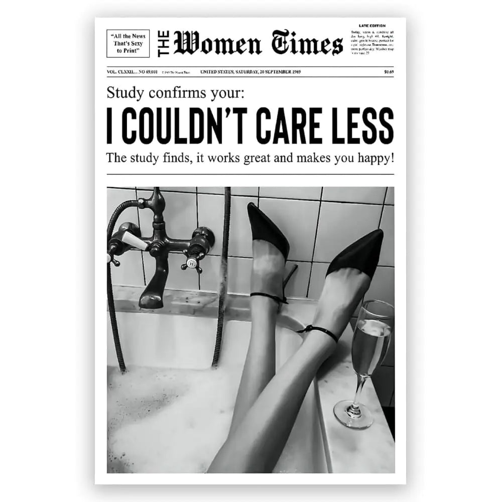 Chic Cowgirl News Art Canvas 16x24 Unframed