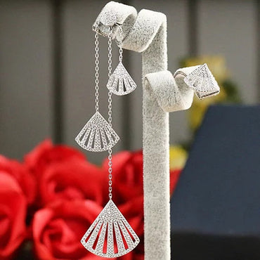 Fan Girl Earrings A Chandelier And Stud Duo