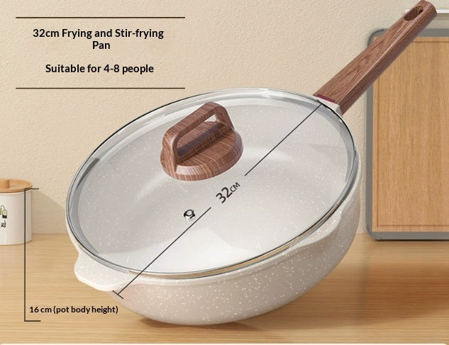 Non-stick Flat-bottom Frying Pan Designed For Both Induction Cooktops And Gas Stoves