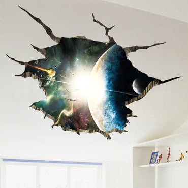 3D Space Planet Floor Wall Stickers for Home Decor