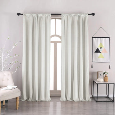 nanbowang Bleach White Velvet Curtains - 96 Inches Long Soft Curtains Rod Pocket Thermal Insulated Curtains Window Treatment for Bedroom Light Filtering Curtains 2 Panels