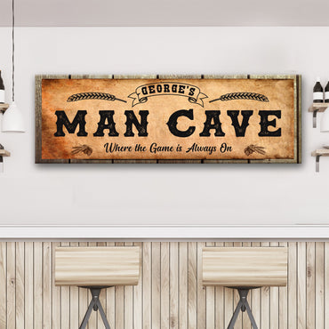 Personalized Man Cave Sign: Rustic Man Cave Sign for Custom Bar Signs or Home Bar
