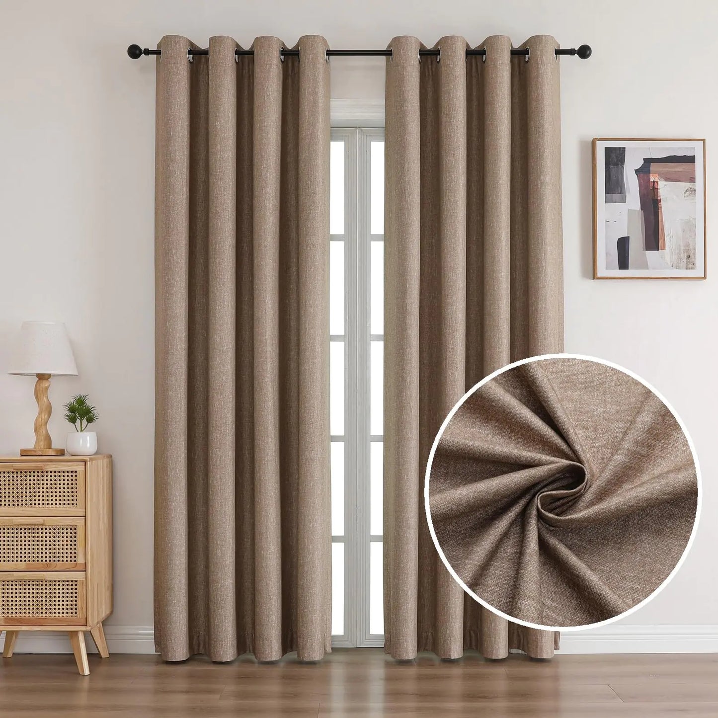 BULLPRINCESS Grommet Blackout Curtains 84 Inch Length 2 Panels Set Grommet Window Curtains for Living Room Thermal Insulated Blackout CurtainsW 52xL 84 Inch