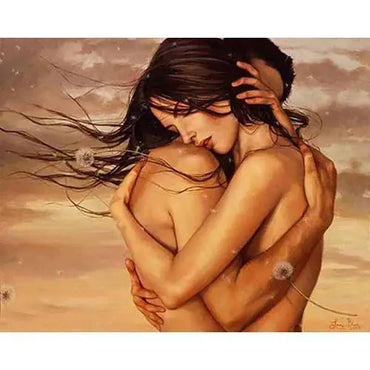 Frameless Oil Painting of Figures