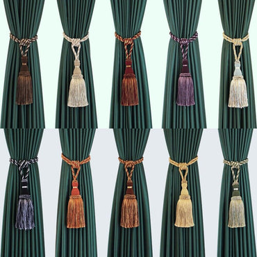 Tassel Curtain Tiebacks Home Decoration Handmade Curtain Holders Clips Hanging Balls Curtain Accessories Curtain Tie backs Curtain Handmade Tiebacks Decorative Curtain Holdbacks With Tassel