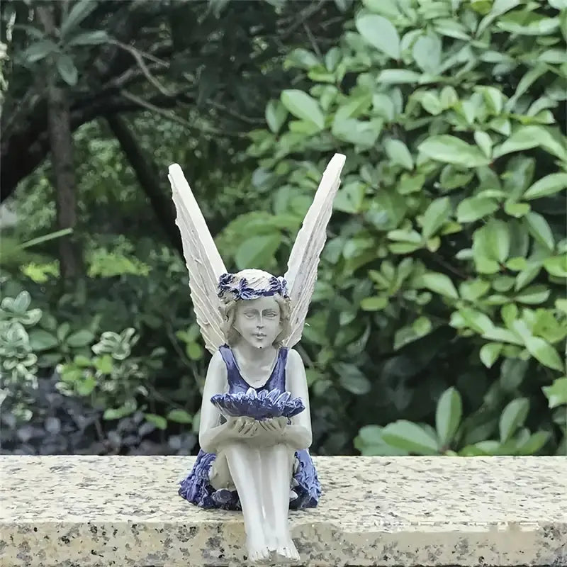 Fairy Tale Angel Resin Garden Sculpture with Butterfly Wings