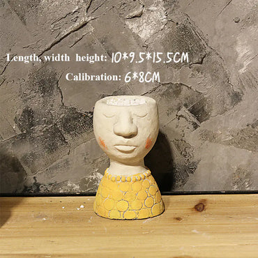 Artistic Portrait Sculpture Planter for Home Decor