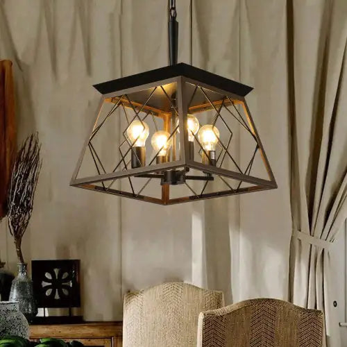 Rustic 4-Light Farmhouse Chandelier