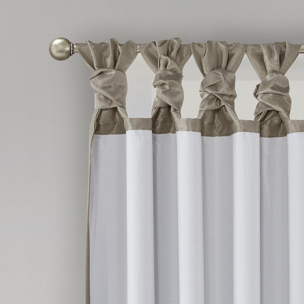 Twist Tab Total Blackout Window Curtain Panel Pewter 50x84