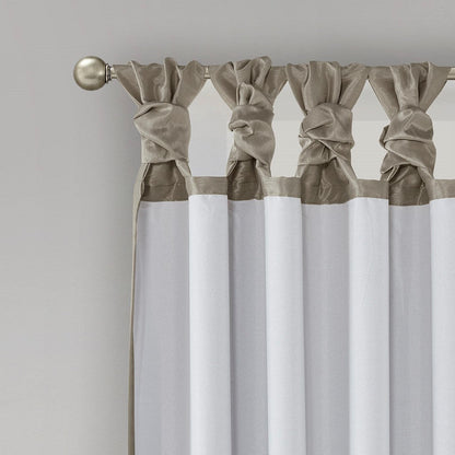 Twist Tab Total Blackout Window Curtain Panel Pewter 50x84