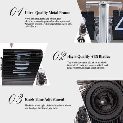 Retro flip digital clock, battery - powered mechanical clock for home & office decor