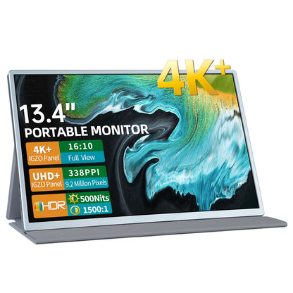Casking Portable Monitor 4K+ 13.4 Inch IGZO 4K+ Portable Monitor (3840x2400) 500 nits and sRGB 1OO% with USB-C and Standard HDMI for Wide Compatibility with laptop/pc/Xbox/PS4/PS5 and More (C13U1)