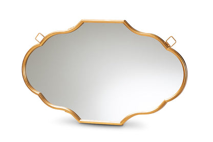 Baxton Studio Dennis Vintage Antique Gold Finished Accent Wall Mirror