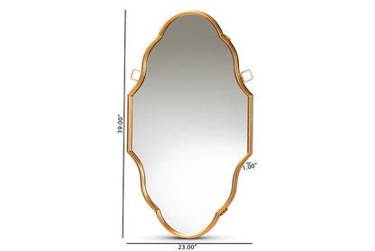 Baxton Studio Dennis Vintage Antique Gold Finished Accent Wall Mirror