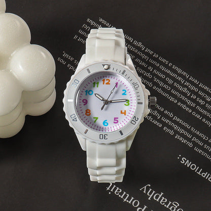 Simple Casual Kids Watches 5bar Waterproof Quartz Wristwatches Kids Clock Analog Watch Waterproof Time Teaching Boys Girls Watch Soft Band Learning Time Wrist Watch