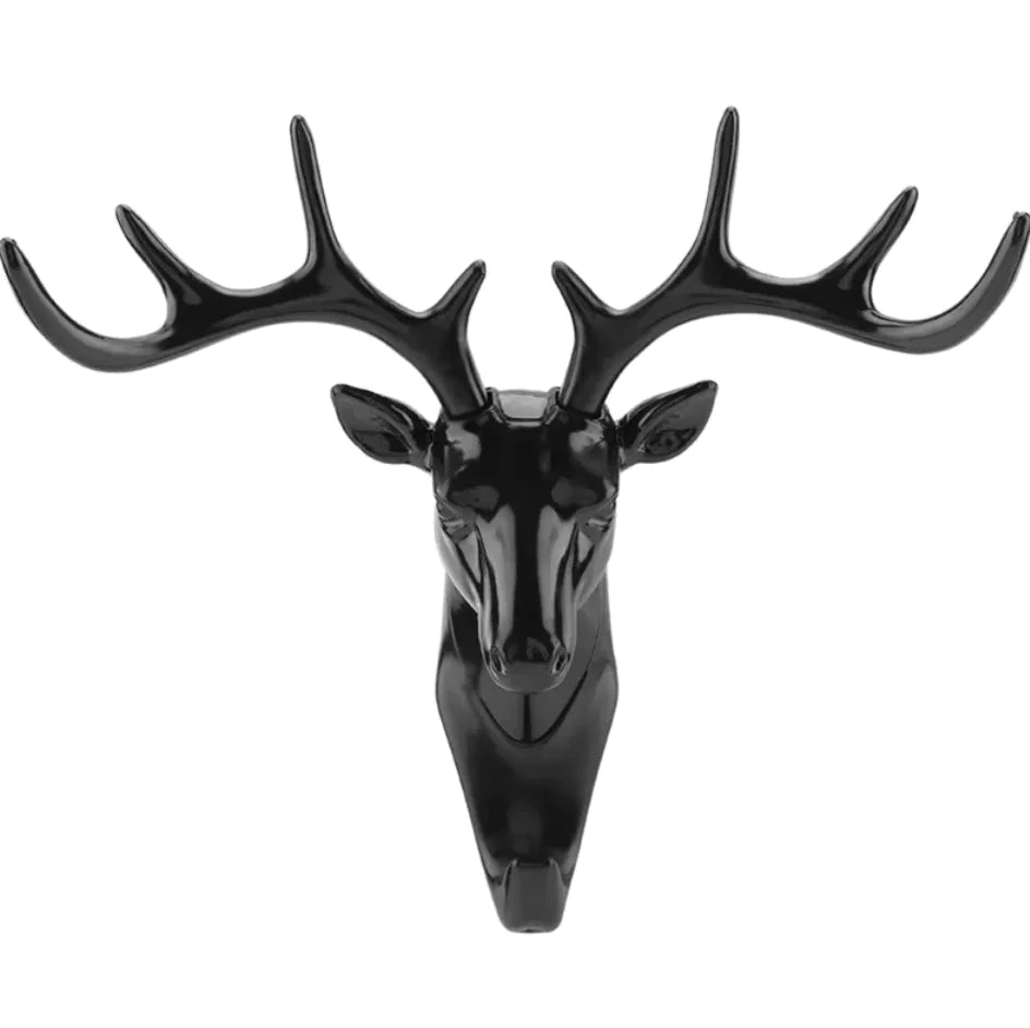 Black Deer Head Wall Hook