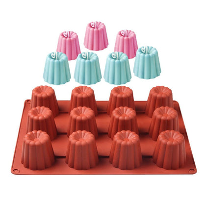 12 Cavity Silicone Mold Cake Mold Muffin Cupcake Baking Tray Dessert Pastry Cake Decorating Tools Nonstick Cannel Mold Baking Cake Pan For Bread Muffin Cake Baking Pan Kitchen Baking Molds