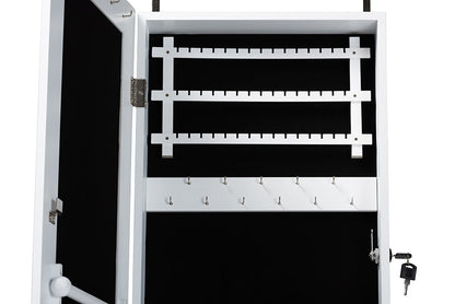 Baxton Studio Richelle Modern and Contemporary White Finished Wood Hanging Jewelry Armoire with Mirror