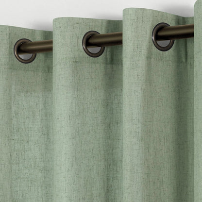 36 by 63 Inches Long Bronze Grommet Linen Blend Sheer Curtains for Living Room Sage Green