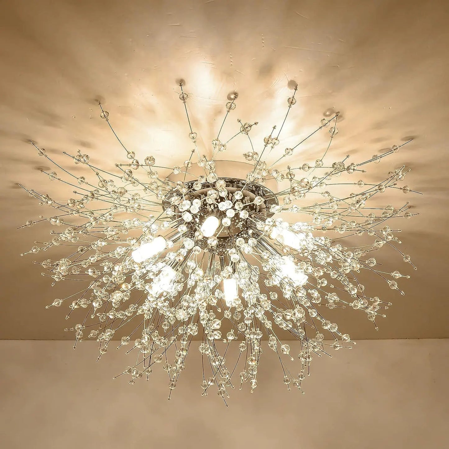 Silver Crystal Recessed Chandelier
