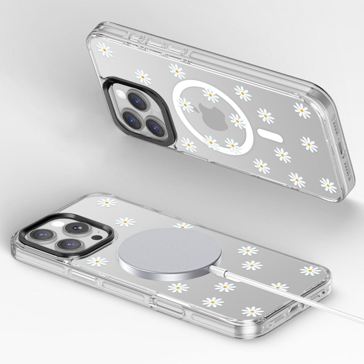 iPhone 16 Pro Case with Swappable Floral & Marble Designs - Wireless Charging | Inspire Series