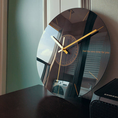 Luxury Silent Glass Wall Clock Living Room Decor