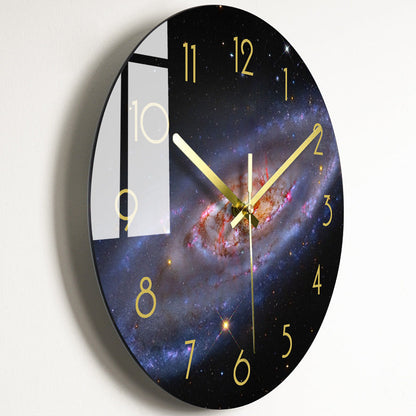 Luxury Silent Glass Wall Clock Living Room Decor