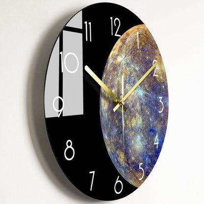 Luxury Silent Glass Wall Clock Living Room Decor