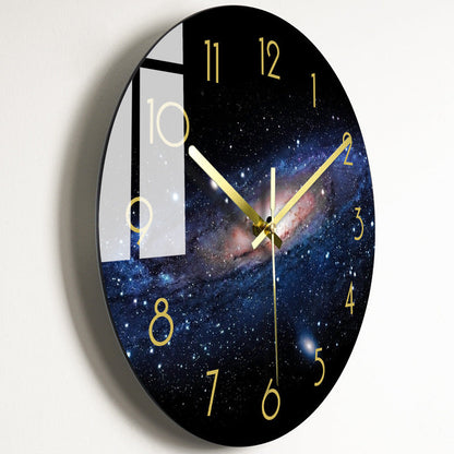 Luxury Silent Glass Wall Clock Living Room Decor
