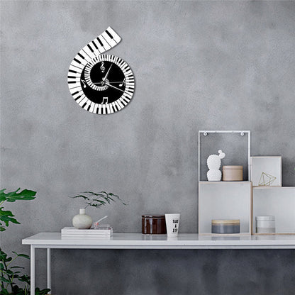 Musical Notes Treble Clef Piano Wall Clock Decor