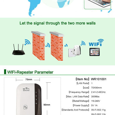 Wireless WiFi Repeater Wi-Fi Range Extender