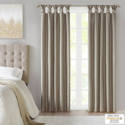 Twist Tab Total Blackout Window Curtain Panel Pewter 50x84
